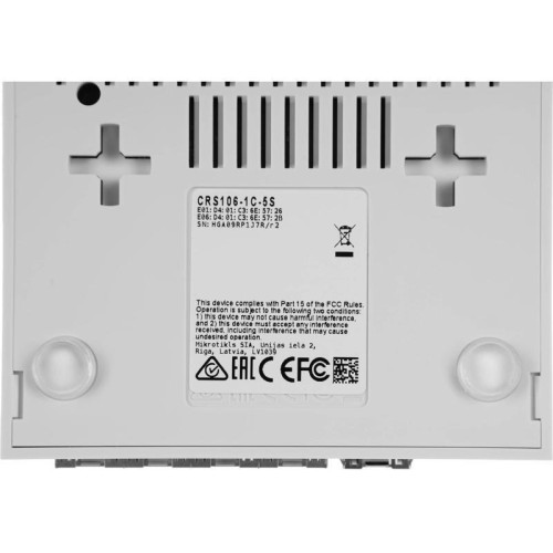 Коммутатор MikroTik CRS106-1C-5S (L2) 1xКомбо(1000BASE-T/SFP) 5SFP управляемый