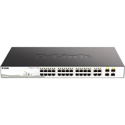 Коммутатор/ DGS-1210-28P/F5A Настраиваемый L2 PoE-коммутатор, 24x1000Base-T, 4хCombo 1000Base-T/SFP