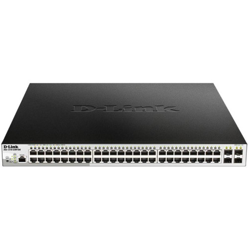 Коммутатор D-Link DGS-1210-52MP/ME/B 48x1Гбит/с 4SFP 48PoE 370W управляемый