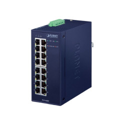 коммутатор/ PLANET IGS-1600T IP30 Industrial 16-Port 10/100/1000T Gigabit Ethernet Switch (-40~75 degrees C, dual 12~48V DC/24V AC),UL certified