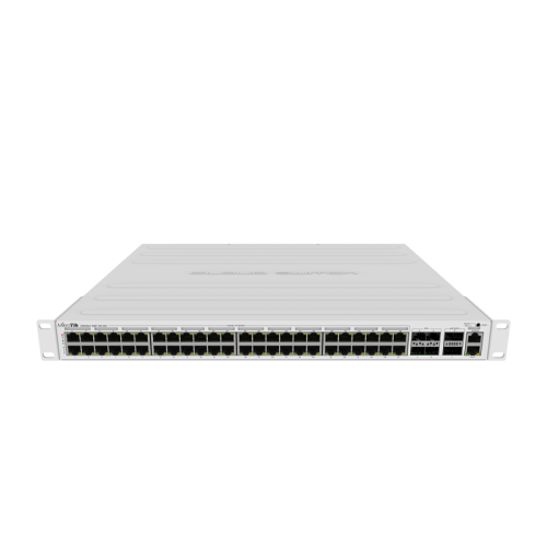 Коммутатор/ CRS354-48P-4S+2Q+RM Cloud Router Switch with 48 Gigabit ports PoE, 1x 10/100 Ethernet, 48x 10/100/1000 Ethernet, 4х SFP+ (10G), 2х QSFP+ (40G), 64 MB RAM, 750W PSU, RouterOS L5