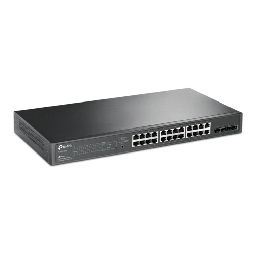 Коммутатор/ 28-Port Gigabit Smart Switch with 24-Port PoE+, 24 Gigabit PoE+ Ports, 4 Gigabit SFP Slots EUplug