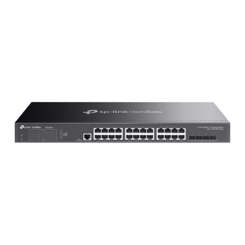 Коммутатор/ JetStream™ 24-port Pure-Gigabit L2+ Managed Switch, 24 10/100/1000Mbps RJ45, 4*10G SFP+ Slots