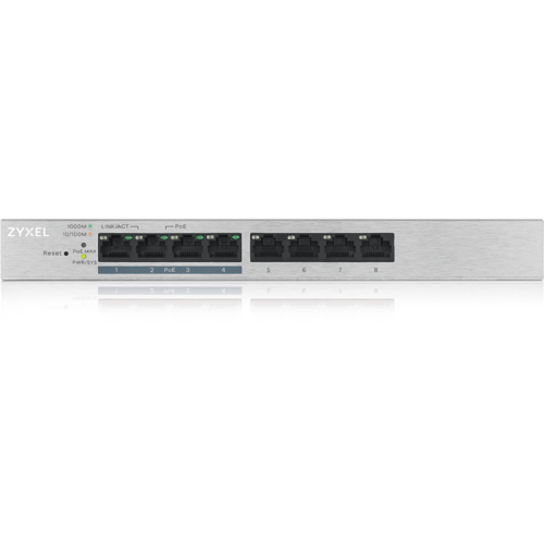 Коммутатор Zyxel GS1200-8HPV2-EU0101F (L2) 8x1Гбит/с 4PoE+ 60W управляемый