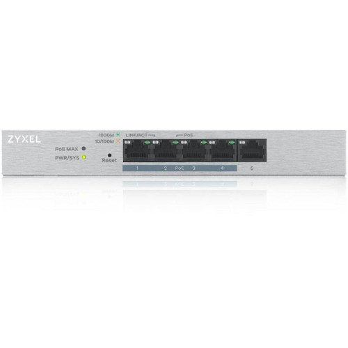Коммутатор Zyxel GS1200-5HPV2-EU0101F (L2) 5x1Гбит/с 4PoE+ 60W управляемый