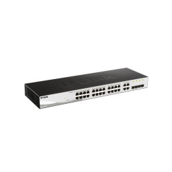 Коммутатор D-Link DGS-1210-28/FL2A Управляемый L2 коммутатор, 24x1000Base-T, 4xCombo 1000Base-T/SFP, защита от статического электричества до 6 кВ, CLI