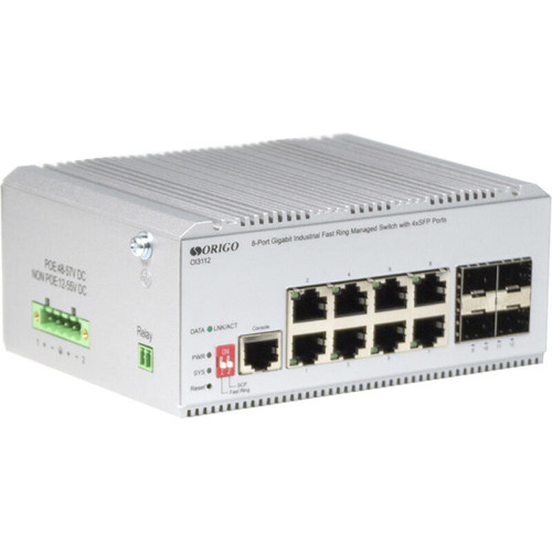 Коммутатор/ Managed L2 Industrial Fast Ring Switch 8x1000Base-T, 4x1000Base-X SFP, Surge 4KV, -40 to 75°C Коммутатор/ Managed L2 Industrial Fast Ring Switch 8x1000Base-T, 4x1000Base-X SFP, Surge 4KV, -40 to 75°C