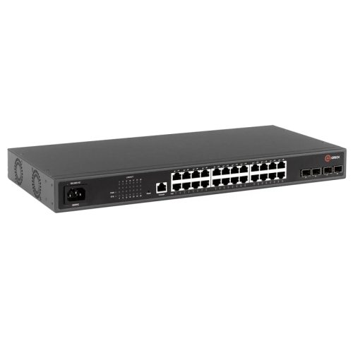 Коммутатор/ Управляемый коммутатор уровня L2+ с поддержкой PoE 802.3af/at, 24 порта 10/100/1000BASE-T PoE, 4 порта 100/1000BASE-X SFP, 4K VLAN, 16K MAC адресов, консольный порт, встроенный БП разъем питания на задней панели, 100-240В AC, размеры ШхГхВ (44 Коммутатор/ Управляемый коммутатор уровня L2+ с поддержкой PoE 802.3af/at, 24 порта 10/100/1000BASE-T PoE, 4 порта 100/1000BASE-X SFP, 4K VLAN, 16K MAC адресов, консольный порт, встроенный БП разъем питания на задней панели, 100-240В AC, размеры ШхГхВ (44