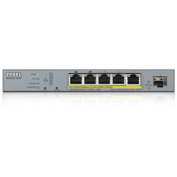 ZYXEL GS1350-6HP L2 PoE + switch for ZYXEL GS1350-6HP IP cameras, 4xGE PoE +, 1xGE PoE++ (802.3bt), 1xSFP, PoE budget 60 W, power transmission distance up to 250 m, auto-reloading of PoE ports, increased overvoltage and electrostatic protection