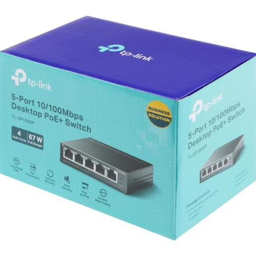 Коммутатор TP-Link TL-SF1005P (L2) 5x100Мбит/с 4PoE 58W неуправляемый