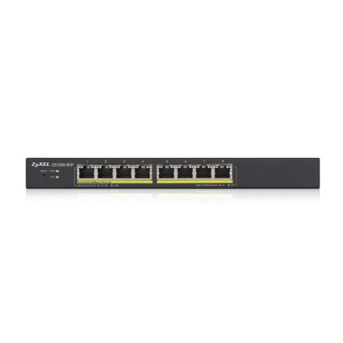 Коммутатор/ Zyxel GS1900-8HP Smart L2 PoE+ Switch , 8xGE PoE+, Desktop, Silent, Budget PoE 70W Коммутатор/ Zyxel GS1900-8HP Smart L2 PoE+ Switch , 8xGE PoE+, Desktop, Silent, Budget PoE 70W