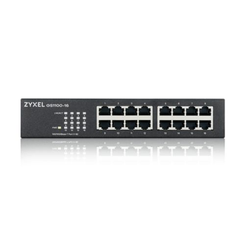 Коммутатор/ ZYXEL GS1100-16 Switch, 16xGE, rack 19 