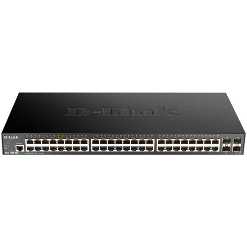 Коммутатор/ DGS-1250-52X,DGS-1250-52X/A1A Smart L2 Switch 48x1000Base-T, 4х10GBase-X SFP+, CLI, RJ45 Console