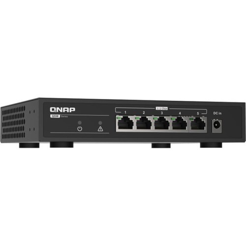 Коммутатор/ QNAP QSW-1105-5T 5-Port RJ-45 Unmanaged 2.5Gbps fanless switch, Switching Capacity 25Gbps