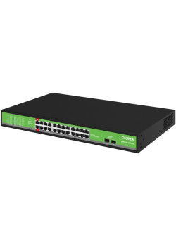 Коммутатор Digma DSP224G-2S-R400 (L2) 24x1Гбит/с 2SFP 24PoE 24PoE+ 2PoE++ 400W неуправляемый