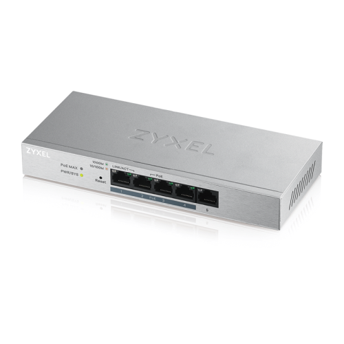 Коммутатор Zyxel GS1200-5HPV2-EU0101F (L2) 5x1Гбит/с 4PoE+ 60W управляемый