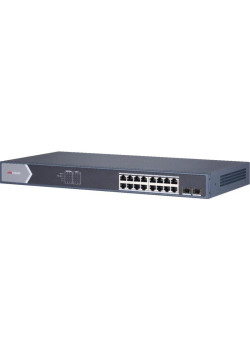 Коммутатор Hikvision DS-3E0518P-E/M 16x1Гбит/с 2SFP 16PoE 125W неуправляемый