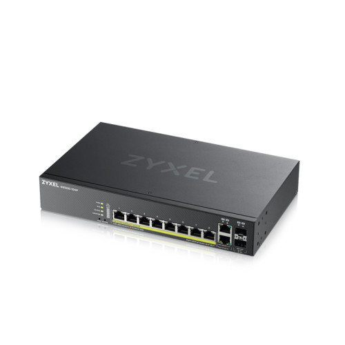 Коммутатор/ ZYXEL NebulaFlex Pro GS2220-10HP Hybrid L2 PoE+ Switch, 19 