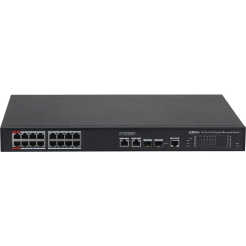 Коммутатор Dahua DH-S4220-16GT-190 (L2) 16x1Гбит/с 2SFP 16PoE 190W управляемый