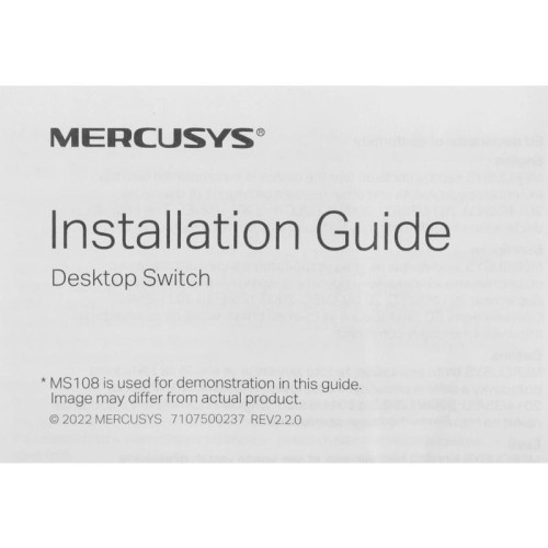 Коммутатор Mercusys MS105G (L2) 5x1Гбит/с неуправляемый