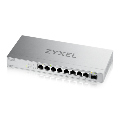 Коммутатор/ Мультигигабитный коммутатор Zyxel XMG-108, 8xRJ-45: 1/2.5G, 1xSFP+, настольный, бесшумный