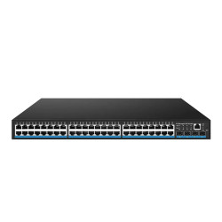 Управляемый L3 PoE  коммутатор на 48xGE RJ-45 c PoE + 4х10G SFP+ порта. Порты: 4 x GE (10/100/1000 Base-T) с PoE (до 90W, A+B) + 44 x GE (10/100/1000 Base-T) с поддержкой PoE (IEEE 802.3af/at), 4 x 10G SFP+ Uplink., Консольный порт. Соответствует стандарт