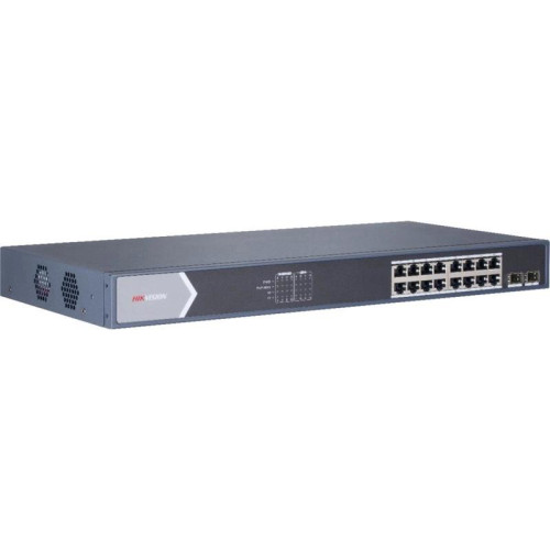 Коммутатор Hikvision DS-3E0518P-E/M 16x1Гбит/с 2SFP 16PoE 125W неуправляемый