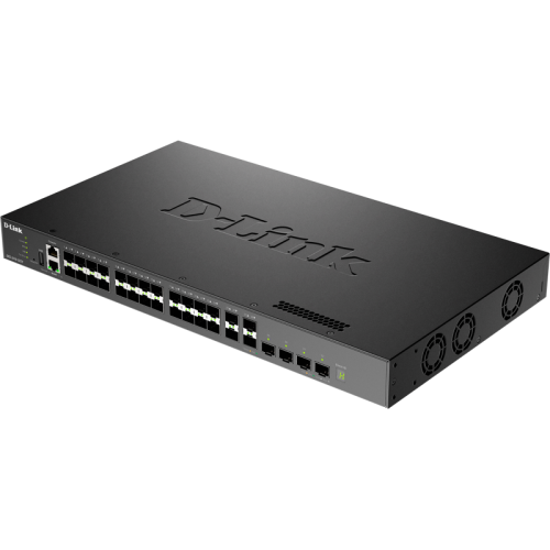 Коммутатор/ Управляемый L3 стекируемый коммутатор, 28х10GBase-X SFP+, 4x25GBase-X SFP28, CLI, порт управления 1000Base-T, консольный порт RJ-45, 1xUSB, RPS, поддержка Dying Gasp