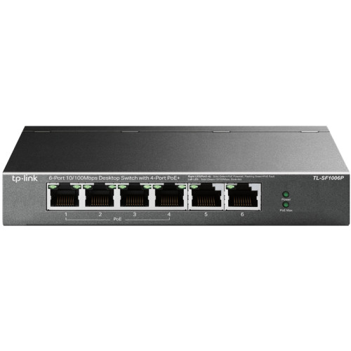 Коммутатор/ 4-port 10/100 Mbit / s unmanaged PoE + switch with 2 10/100 Mbit/s Uplink ports, metal case, desktop installation, 4 802.3 af/at PoE+ ports, 2 10/100 Mbit/s Uplink ports