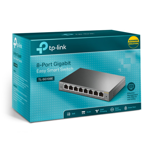 Коммутатор/ 8-Port Gigabit Desktop Easy Smart Switch, 8 10/100/1000Mbps RJ45 ports