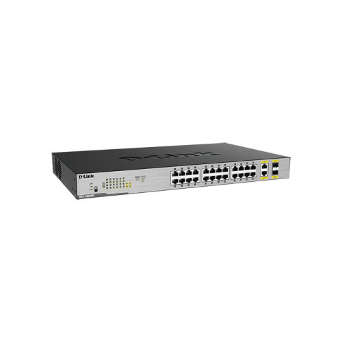 Коммутатор/ DGS-1026MP Unmanaged Switch 24x1000Base-T PoE, 2xCombo 1000Base-T/SFP, PoE Budget 370W, metal case