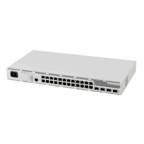 Ethernet-коммутатор MES2424P, 24 порта 10/100/1000BASE-T (PoE/PoE+), 4 порта 1000BASE-X/10GBASE-R, L3, 220В AC