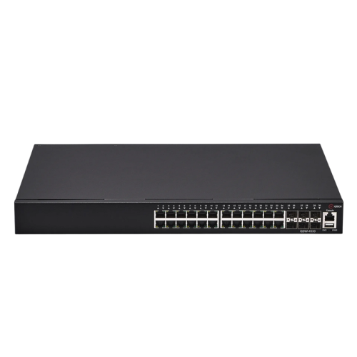 Коммутатор/ Управляемый коммутатор  уровня L3 с поддержкой PoE 802.3af/at, 24 порта 10/100/1000BASE-T, 6 портов 10GbE SFP+,  консольный порт, 2 слота для установки сменных БП на задней панели