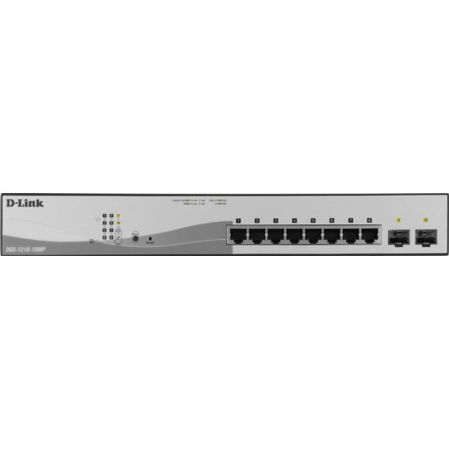 Коммутатор D-Link DGS-1210-10MP/FL (L2) 8x1Гбит/с 2SFP 8PoE+ 130W управляемый Коммутатор D-Link DGS-1210-10MP/FL (L2) 8x1Гбит/с 2SFP 8PoE+ 130W управляемый