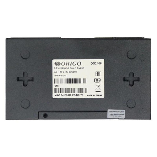 Коммутатор Origo OS2406 OS2406/A1A (L2) 6x1Гбит/с настраиваемый