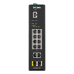 Коммутатор/ DIS-200G-12PS Managed L2 Industrial Switch 10x1000Base-T (8x1000Base-T PoE), 2x1000Base-X SFP, PoE Budget 123W, Surge 6KV, CLI, RJ45 Console, Alarm relay, Dying Gasp, DIN-Rail, metal case IP30, -40 to 65°C, w/o power adapter