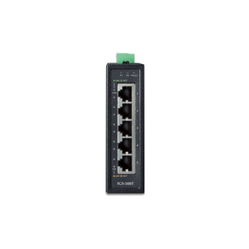 IGS-500T индустриальный неуправляемый коммутатор/ IGS-500T IP30 Compact size 5-Port 10/100/1000T Gigabit Ethernet Switch (-40~75 degrees C)