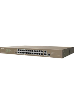 Коммутатор IP-Com F1126P-24-250W (L2) 24x100Мбит/с 2x1Гбит/с 1xКомбо(1000BASE-T/SFP) 1SFP 24PoE 230W неуправляемый