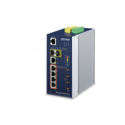 коммутатор/ PLANET IP30 Industrial L2+/L4 4-Port 60W 1000T Ultra PoE+ 1-Port 1000T + 2-port 100/1000X SFP Full Managed Switch (-40 to 75 C, dual redundant power input on 48~56VDC terminal block, DIDO, ERPS Ring Supported, 1588)