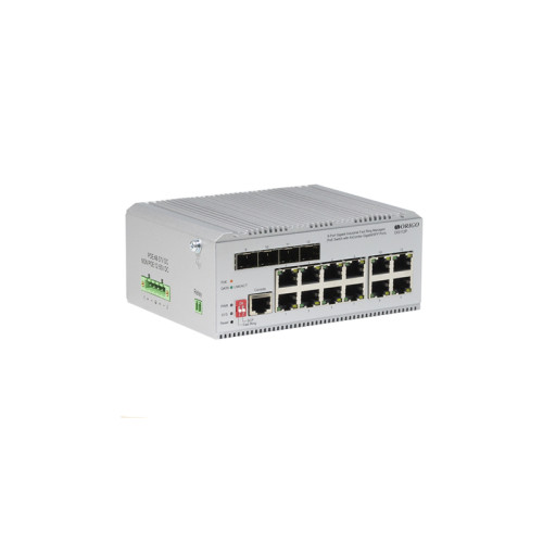 Коммутатор/ Managed L2 Industrial Fast Ring Switch 8x1000Base-T PoE, 4xCombo 1000Base-T/SFP, PoE Budget 185W, Surge 4KV, -40 to 75°C