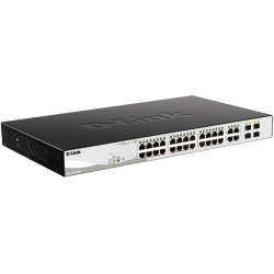 Коммутатор/ DGS-1210-28MP/F Smart L2 Switch 24х1000Base-T PoE, 4хCombo 1000Base-T/SFP, PoE Budget 370W, Compact CLI