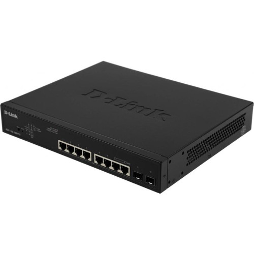 Коммутатор D-Link DGS-1100-10MPPV2/A (L2) 8x1Гбит/с 2SFP 8PoE+ 242W настраиваемый