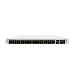 Коммутатор/ CRS354-48P-4S+2Q+RM Cloud Router Switch with 48 Gigabit ports PoE, 1x 10/100 Ethernet, 48x 10/100/1000 Ethernet, 4х SFP+ (10G), 2х QSFP+ (40G), 64 MB RAM, 750W PSU, RouterOS L5