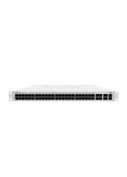 Коммутатор/ CRS354-48P-4S+2Q+RM Cloud Router Switch with 48 Gigabit ports PoE, 1x 10/100 Ethernet, 48x 10/100/1000 Ethernet, 4х SFP+ (10G), 2х QSFP+ (40G), 64 MB RAM, 750W PSU, RouterOS L5