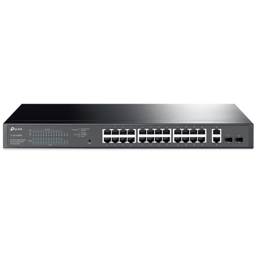 Сетевой коммутатор/ 28-port Easy Smart switch with 24 PoE+ ports, 26 10/100/1000 Mbps RJ45 ports and 2 independent SFP slots