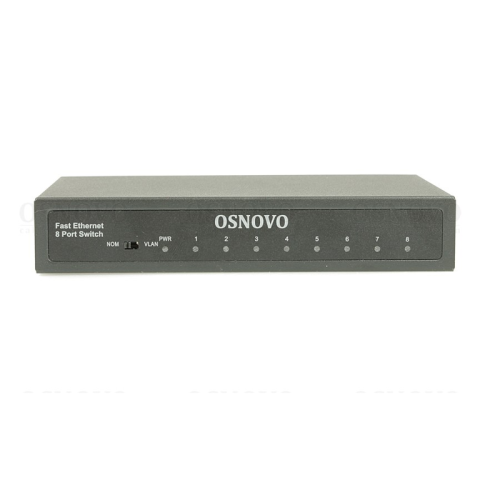 Коммутатор/ OSNOVO Неуправляемый коммутатор Fast Ethernet на 8 RJ45 портов. Порты: 8 x FE (10/100Base-TX)