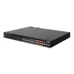 Коммутатор Edge-corE 4610-30P-O-AC-F Edge-corE AS4610-30P, 24-Port GE RJ45 port PoE+, last 8 ports Ultra-PoE, 960W PoE Bugdet, 4x10G SFP+, 2 port 20G QSFP+ for stacking, Broadcom Helix 4, Dual-core ARM Cortex A9 1GHz, dual 110-230VAC 600W hot-swappable PS
