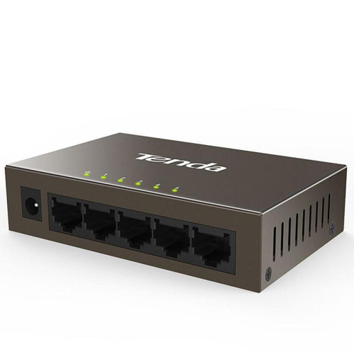 Коммутатор Tenda TEF1005D Коммутатор неуправляемый, 5 портов 5x100 Мбит/с, настольный, металлический корпус