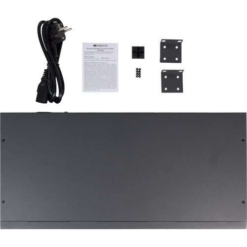 Unmanaged Switch 26x1000Base-T (24x1000Base-T PoE), 2xCombo 1000Base-T/SFP, PoE Budget 370W, Long-range PoE up to 250m, 19