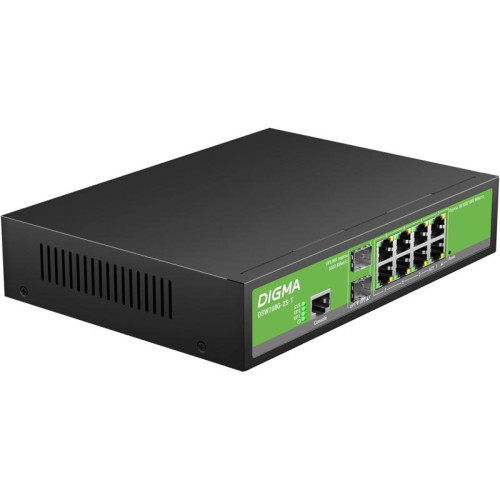 Коммутатор Digma DSW708G-2S-T (L2+) 8x1Гбит/с 2SFP управляемый